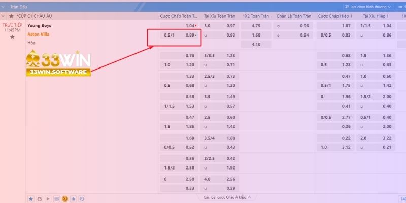 Ví dụ minh hoạ cách tính thưởng cụ thể cược HDP môn bóng đá